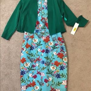 NWT Calvin Klein floral dress and sweater set